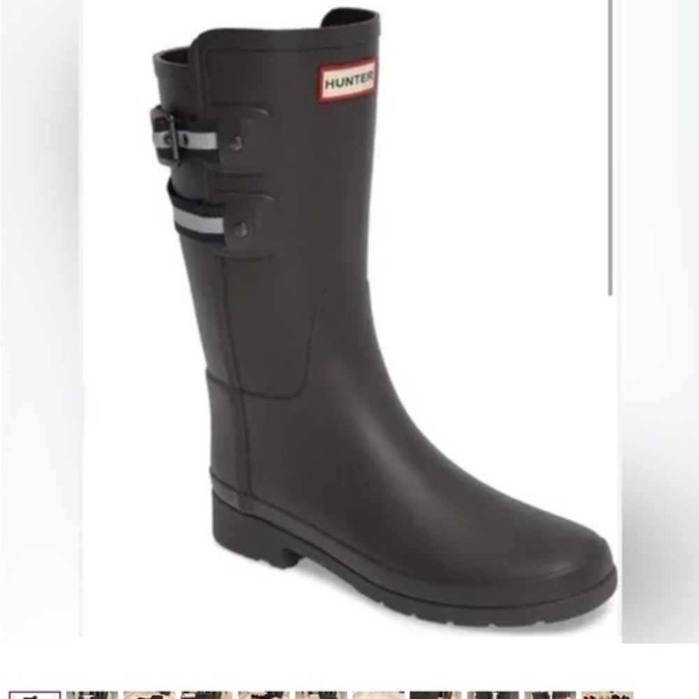 ✨ Limited Edition Hunter Dark Gray Rain ☔️  Refined Buckle moto Boots - worn 5x